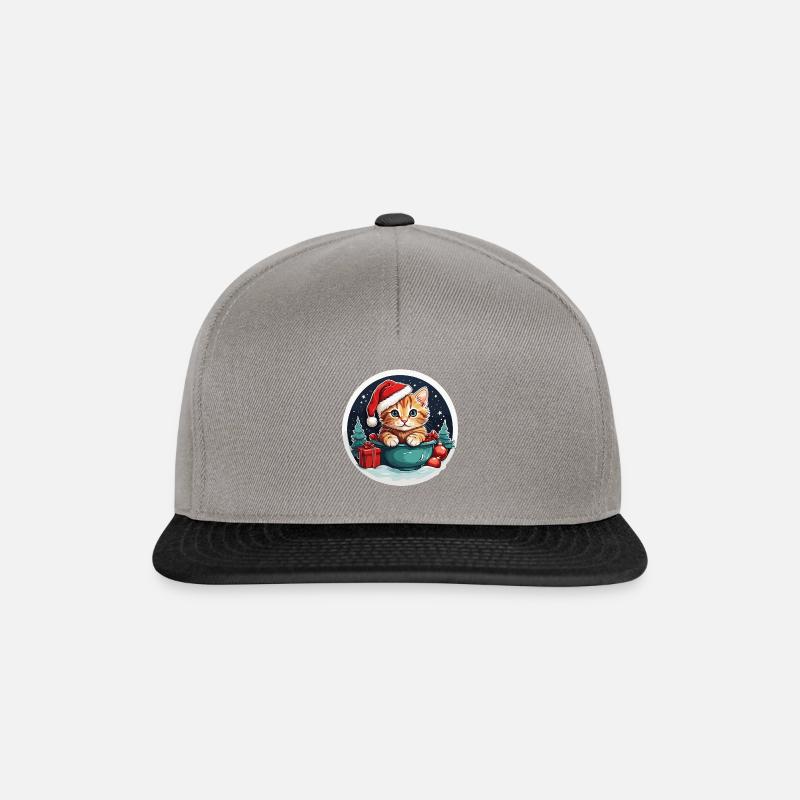 getigerte Weihnachtskatze - Snapback Cap - Graphit/Schwarz