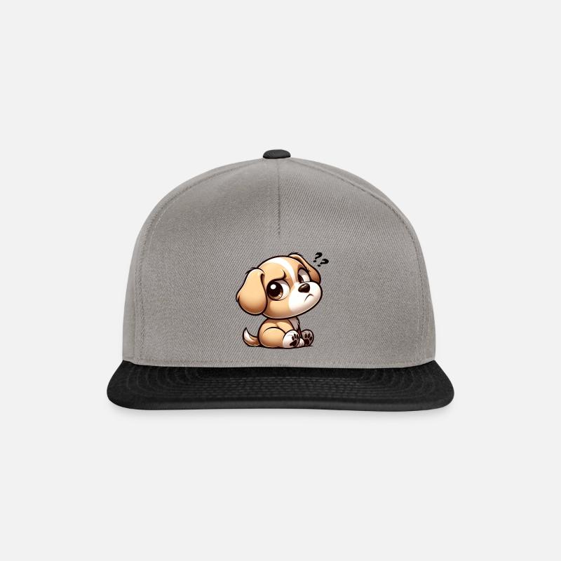 Hund mit skeptischem Side Eye Blick - Snapback Cap - Graphit/Schwarz