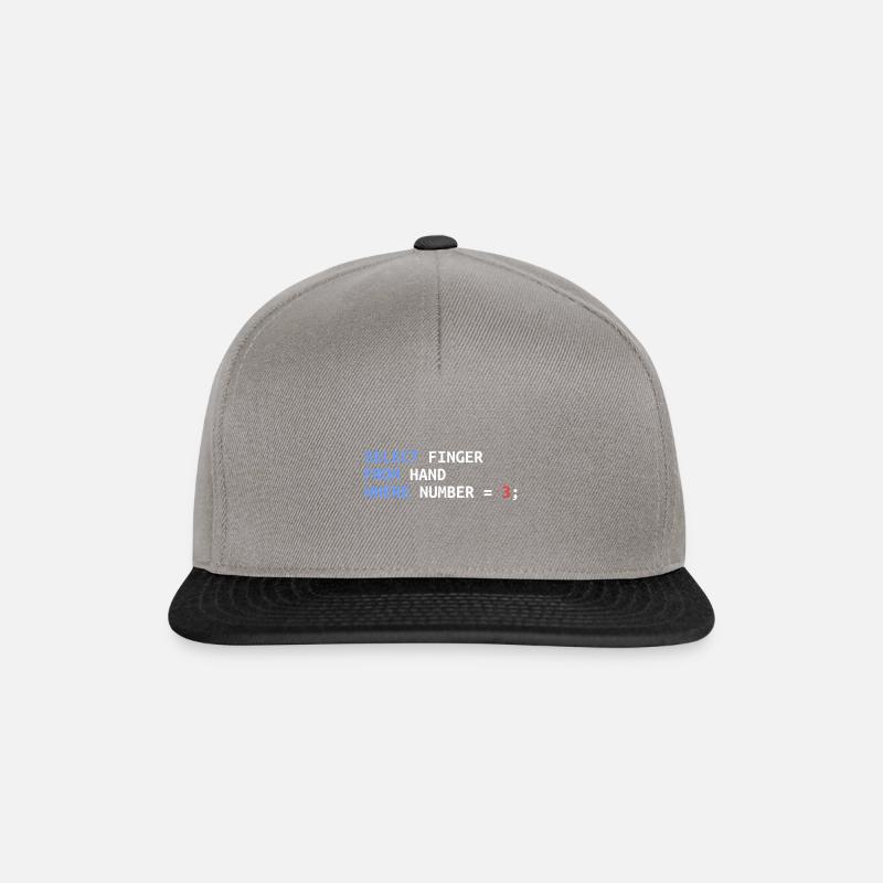 Mittelfinger Select SQL Entwickler Lustig Geschenk - Snapback Cap - Graphit/Schwarz