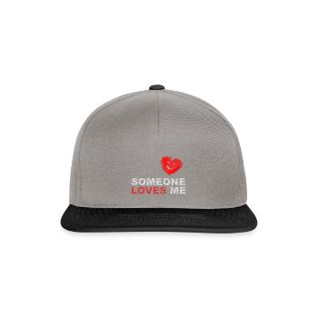 jemand liebt mich - Snapback Cap - Graphit/Schwarz - Vorne