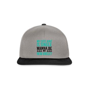 Meine Tante ist single. Willst du mein Onkel sein? - Snapback Cap - Graphit/Schwarz - Vorne