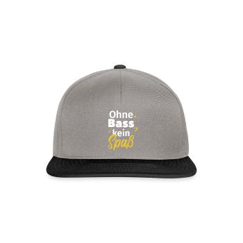 Ohne Bass kein Spass! - Bassist Bassisten Singen - Snapback Cap - Graphit/Schwarz - Vorne