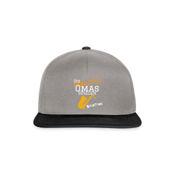 Die coolsten Omas spielen Saxophon - Orchester - Snapback Cap - Graphit/Schwarz - Vorne
