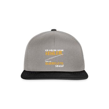 Ich mache keine Fehler! - Querflöte Musiker Musik - Snapback Cap - Graphit/Schwarz - Vorne