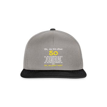 50 Ja es geht noch! - Snapback Cap - Graphit/Schwarz - Vorne