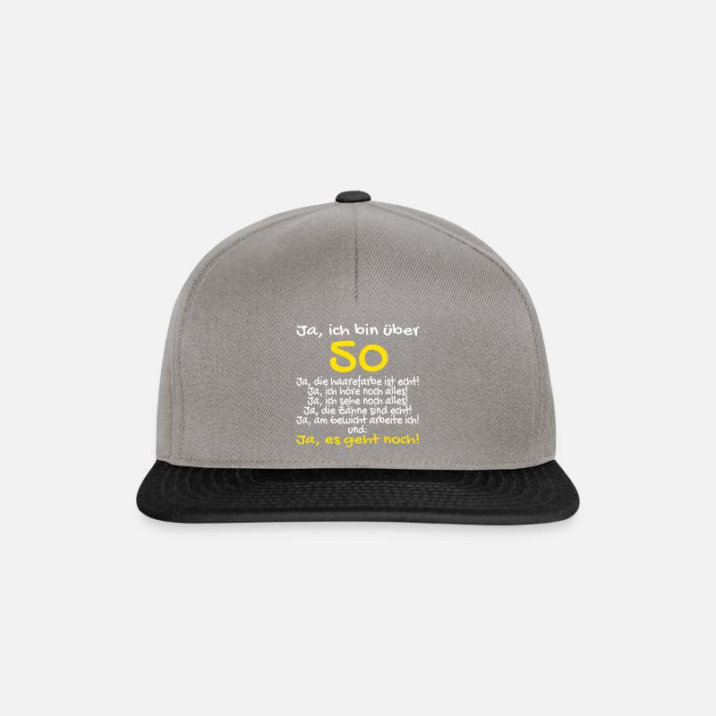 50 Ja es geht noch! - Snapback Cap - Graphit/Schwarz
