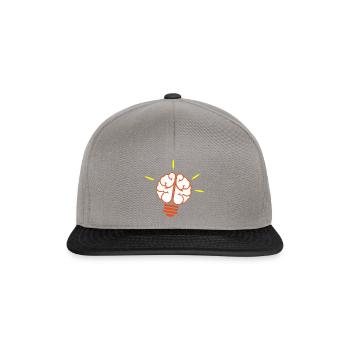 Ampoule, ampoule, lumière, cerveau - Casquette snapback - gris graphite/noir - Devant