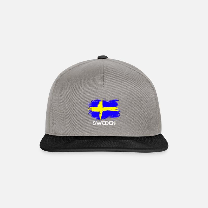 Suède Suède Sverige flag - Casquette snapback - gris graphite/noir