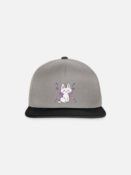 Einhorn Katze - Snapback Cap - Graphit/Schwarz