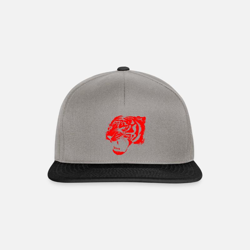 Tigre rouge - Casquette snapback - gris graphite/noir