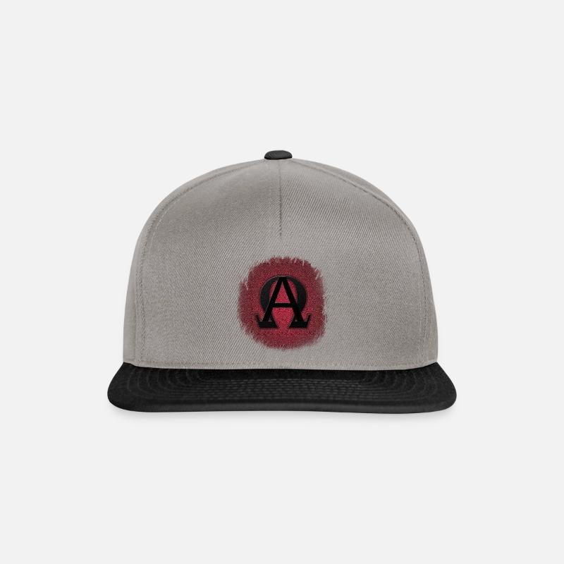 ALPHA ET OMEGA, SYMBOLE GREC Typographie - Casquette snapback - gris graphite/noir