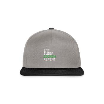 Gaming video game saying funny eat gambling repeat - Snapback Cap - graphite/black - Front