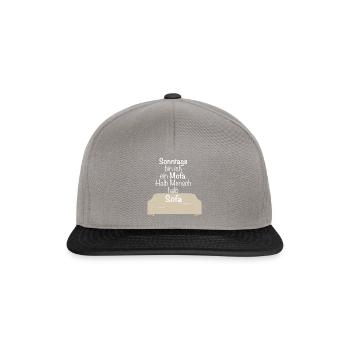 Sonntags bin ich ein Mofa halb Mensch halb Sofa - Snapback Cap - Graphit/Schwarz - Vorne