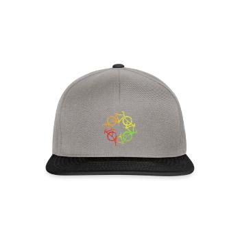 Fahrrad Neon rot - Snapback Cap - Graphit/Schwarz - Vorne