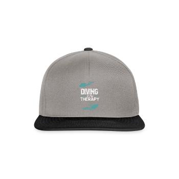 Diving saying therapy - Snapback Cap - graphite/black - Front