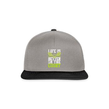 Tennis tennis racket saying - Snapback Cap - graphite/black - Front
