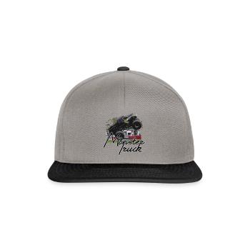 Monster truck, moteur, voiture, vitesse - Casquette snapback - gris graphite/noir - Devant