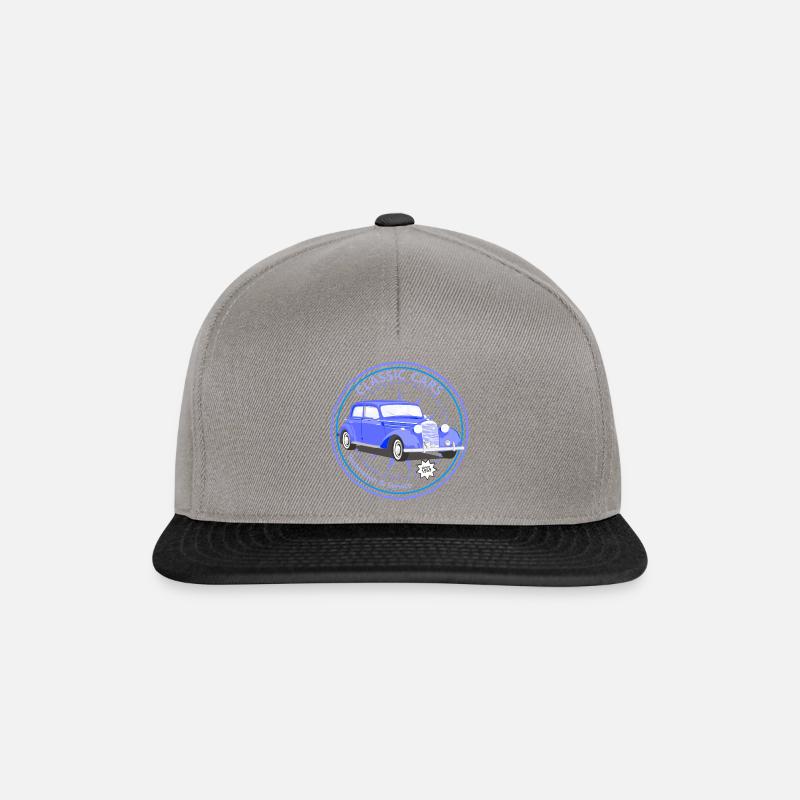 Klassische Autos, Oldtimer - Snapback Cap - Graphit/Schwarz
