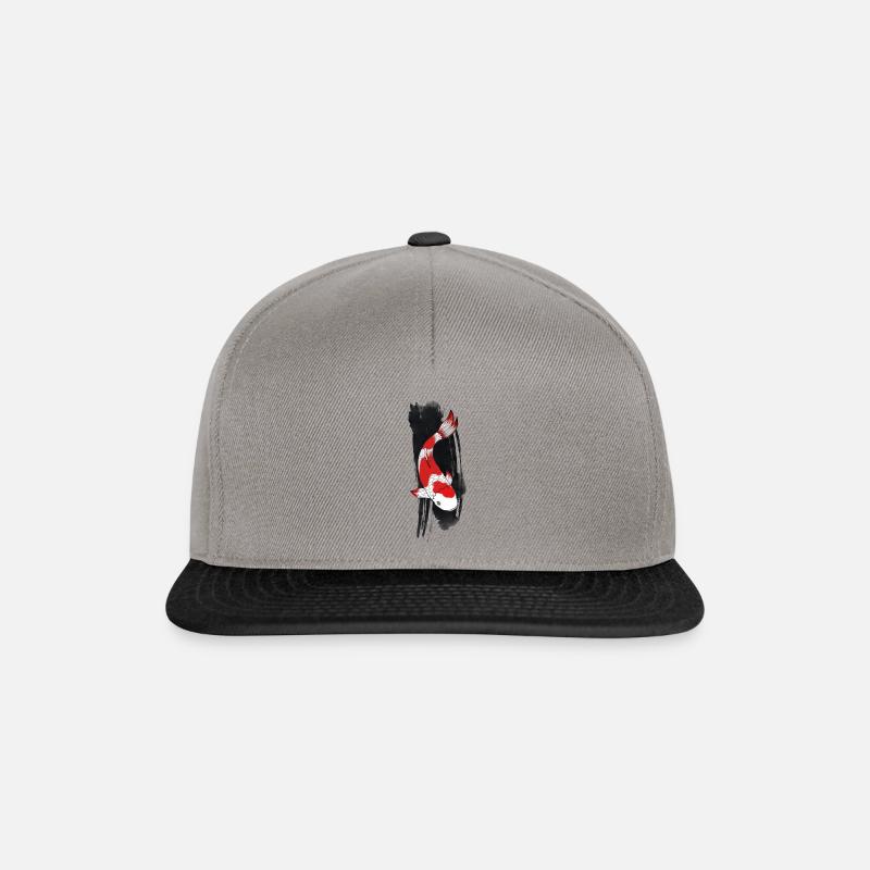 Carpe koi - Casquette snapback - gris graphite/noir