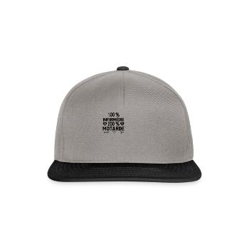 100 % infirmière 200 % motarde - cadeau - Casquette snapback - gris graphite/noir - Devant