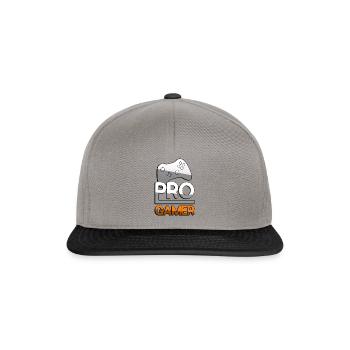 PRO GAMER (Orange) + Controller - Gaming - Snapback Cap - Graphit/Schwarz - Vorne