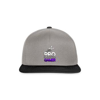 PRO GAMER (Lila) + DNA - Gaming - Snapback Cap - Graphit/Schwarz - Vorne