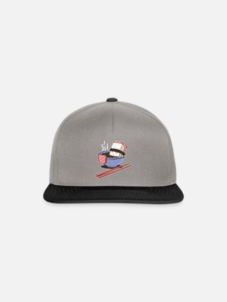 Sushi Suppe Illustration Geschenk - Snapback Cap - Graphit/Schwarz