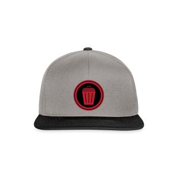 Mülltonne Symbol - Snapback Cap - Graphit/Schwarz - Vorne
