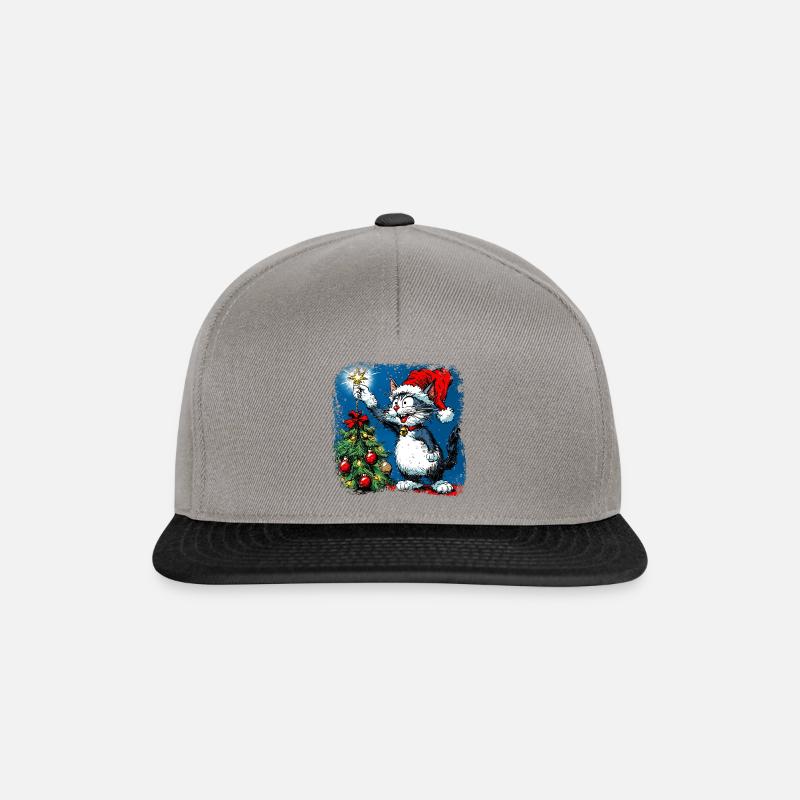 Cat Christmas - Snapback Cap - graphite/black