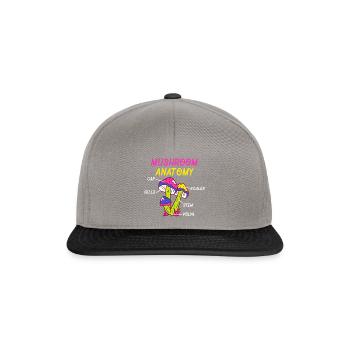 Mushroom Anatomy Gills Scales - Snapback Cap - Graphit/Schwarz - Vorne