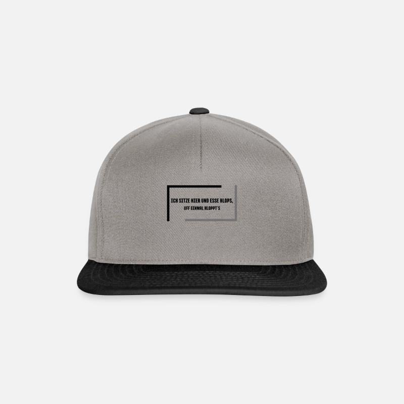 Ick sitze hier und esse Klops eenmal kloppt s - Snapback Cap - Graphit/Schwarz