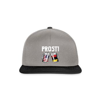 Prost Beer American German Flag - Snapback Cap - Graphit/Schwarz - Vorne
