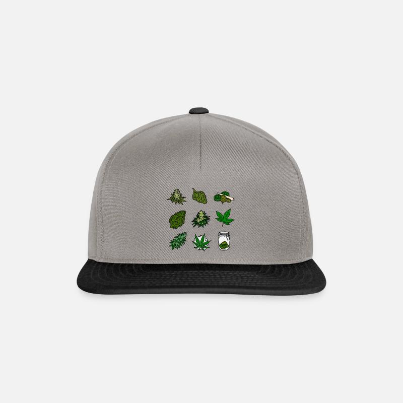 Cannabis, Weed Sticker Pack - Snapback Cap - graphite/black