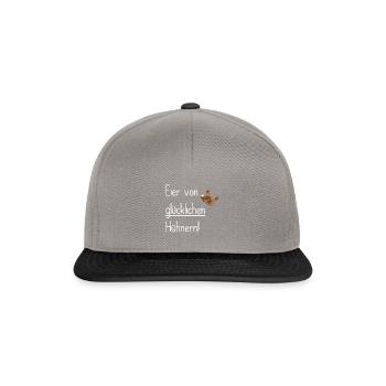 Eier von gluecklichen Huehnern Geschenkidee - Snapback Cap - Graphit/Schwarz - Vorne