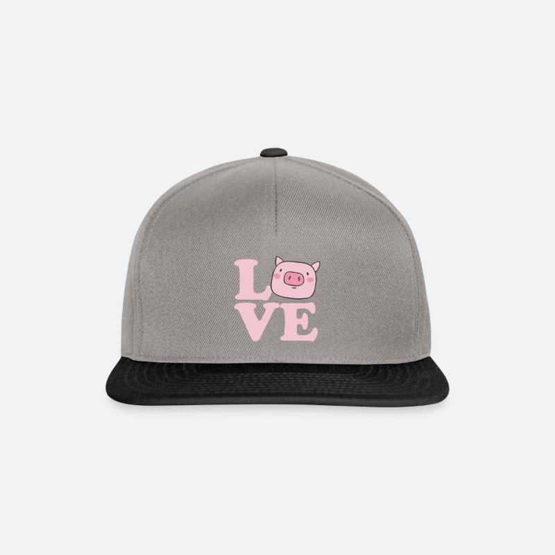 Ich liebe Schweine - Snapback Cap - Graphit/Schwarz