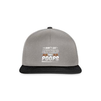 Funny Vegan I Don't Ate Anything That Poops - Snapback Cap - Graphit/Schwarz - Vorne