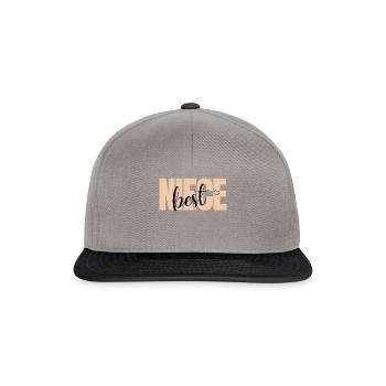 Meilleur design de nièce avec une idée de cadeau de cœur - Casquette snapback - gris graphite/noir - Devant