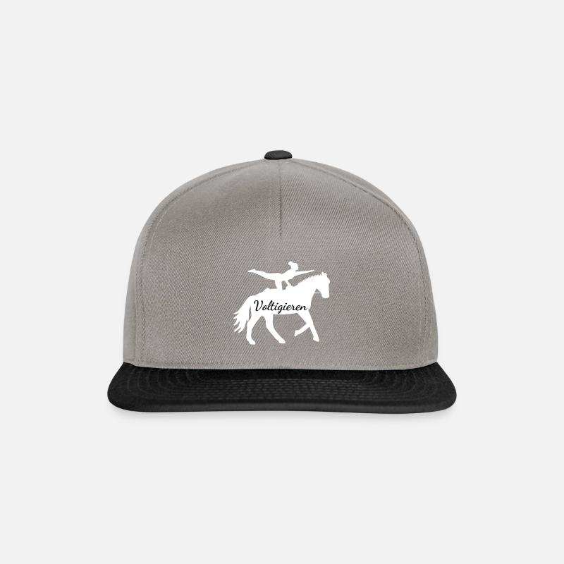 Cheval blanc avec sauteur - cheval de saut - Casquette snapback - gris graphite/noir