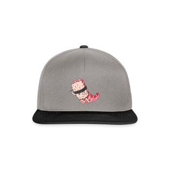 Sushi Superheld Illustration Geschenk - Snapback Cap - Graphit/Schwarz - Vorne