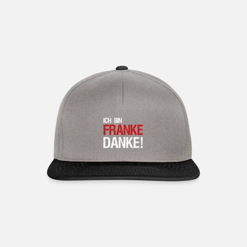 Ich bin Franke Danke! Franken Spruch Geschenk idee - Snapback Cap - Graphit/Schwarz