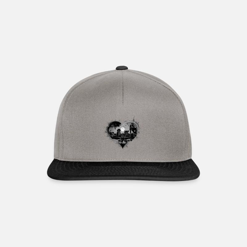 Veganes Herz - Snapback Cap - Graphit/Schwarz
