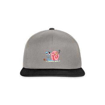 Redneck snail - Snapback Cap - graphite/black - Front