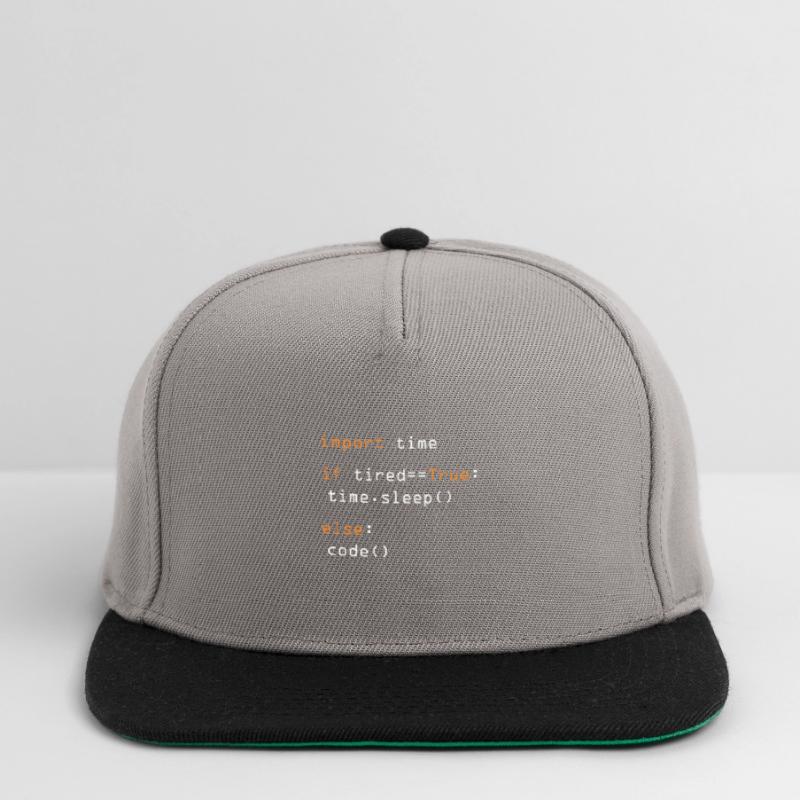 Python Code Import Sleep Tired Loop Snapback Cap