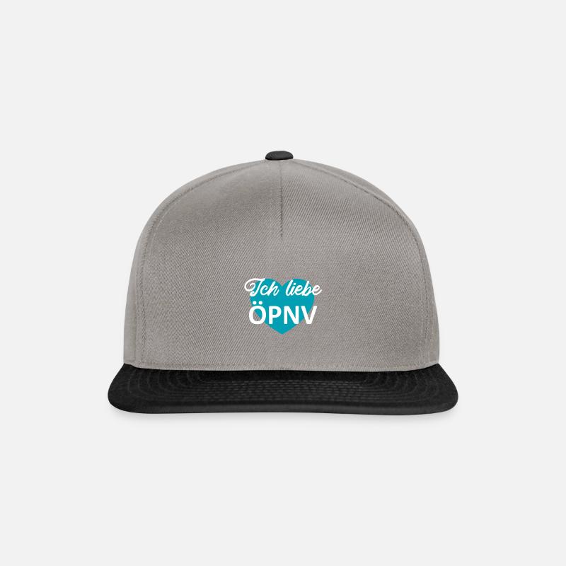 Ich liebe OePNV Bahn Geschenkidee - Snapback Cap - Graphit/Schwarz