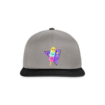 Kawaii Multicolored Ice Cream Retro 80s Style - Snapback Cap - graphite/black - Front