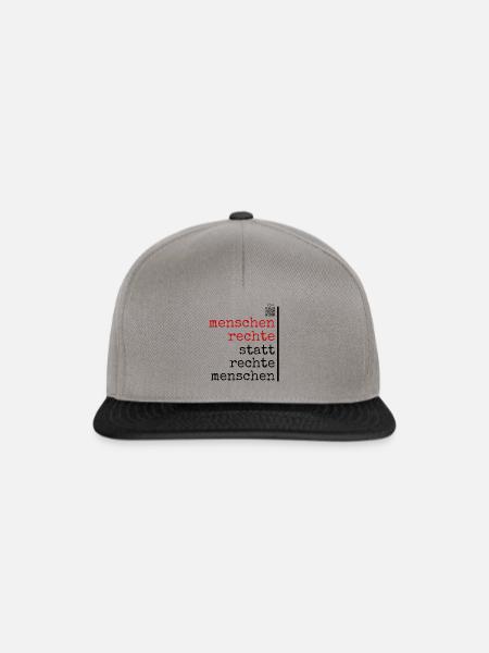 Menschenrechte - Snapback Cap - Graphit/Schwarz
