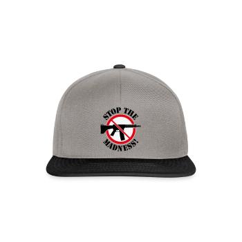 Arrêtez la folie! (Panneau d’interdiction des armes 3C) - Casquette snapback - gris graphite/noir - Devant