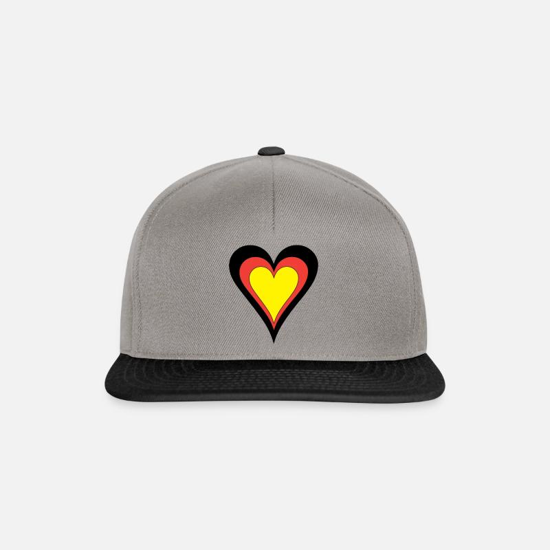 Germany flag colored heart black border - Snapback Cap - graphite/black