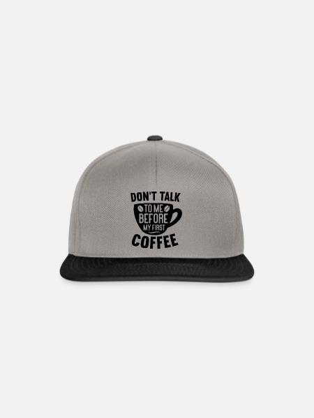 Sprich erst nach meinem ersten Kaffee mit mir. - Snapback Cap - Graphit/Schwarz
