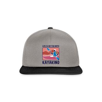 La vie avec le kayak, la vie sauvage, le pagayage - Casquette snapback - gris graphite/noir - Devant